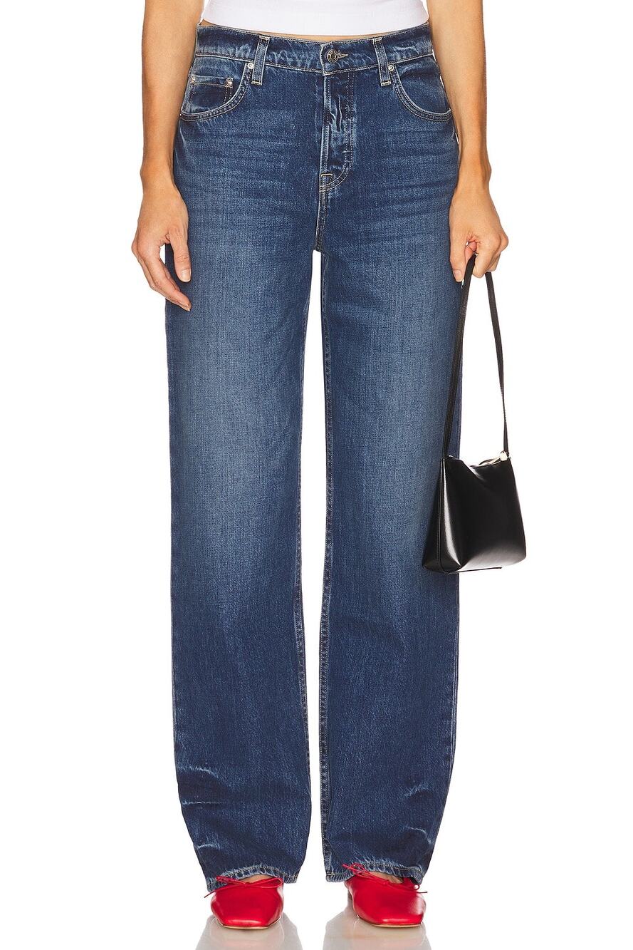 GRLFRND Bella Low Rise Boyfriend Denim Jeans 25 Humboldt Blue Revolve